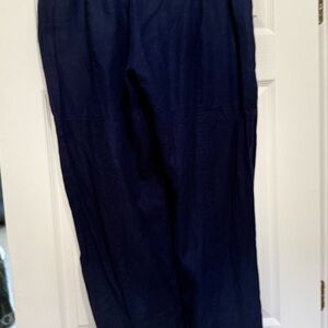 Eileen Fisher Women's Navy Wide Leg linen Pants L